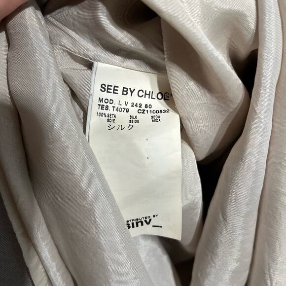 See By Chloe Women’s Silk Floral Babydoll Dress Size 8 Floral Hawaiian Flowy - Picture 8 of 14